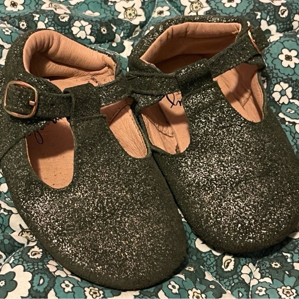 Monkey Feet 2-3 Year Shimmery Forest Green Shoes